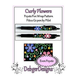 Bead Pattern Peyote(Pen Wrap/Cover)-Curly Flowers