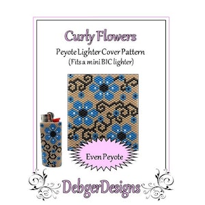 Bead Pattern Peyote(Lighter Cover)-Curly Flowers