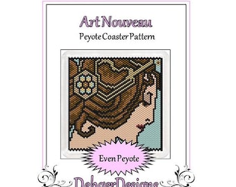 Peyote-Perlenmuster (Untersetzer) – Jugendstil