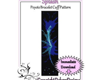 Splash - Beaded Peyote Bracelet Cuff Pattern