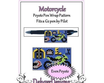 Peyote Beading Pattern (Pen Wrap/Cover)-Motorcycle