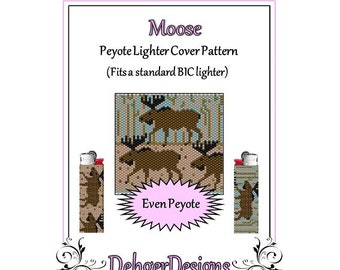Bead Pattern Peyote(Lighter Cover)-Moose