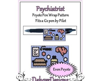 Peyote Beading Pattern (Pen Wrap/Cover)-Psychiatrist