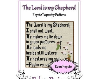 Peyote Beading Pattern Tapestry-The Lord is my Shepherd