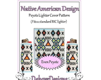 Bead Pattern Peyote(Lighter Cover)-Native American Design