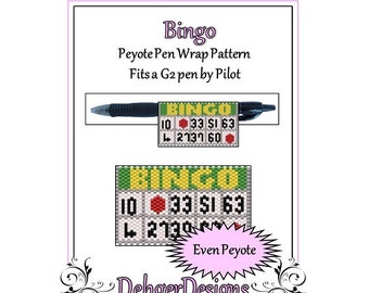 Peyote Beading Pattern (Pen Wrap/Cover)-Bingo