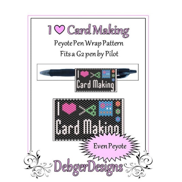 Peyote Beading Pattern (Pen Wrap/Cover)-I Love Card Making