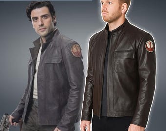 Poe Dameron Star Wars Die letzten Jedi Lederjacke | Star Wars inspirierte braune Lederjacke für Herren | Handgemachte Echt Leder Jacke