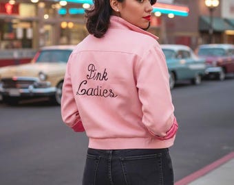 Handgemachte rosa Damen-personalisierte Jacke - Damen-Rosa-Fett-Baumwolljacke - Damen Aufstieg der rosa Damen-Party-Jacke