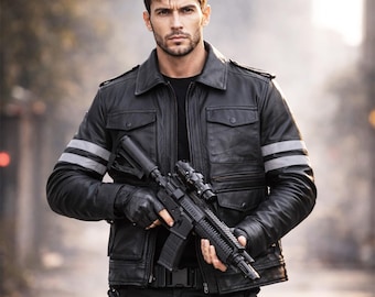 バイオハザード6 レオン・S・ケネディ レザージャケット、ブラック