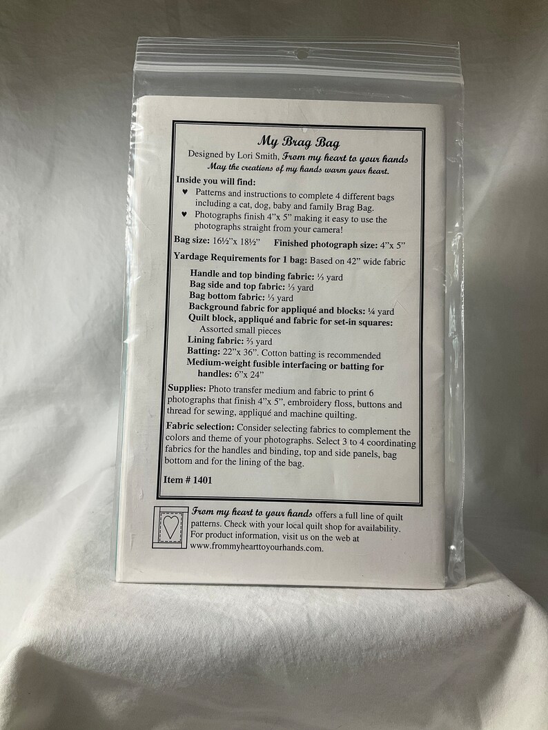 Paper Pattern for My Brag Bag Sew a Quilted Tote With Picture Etsy