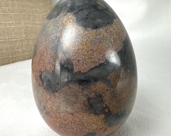 Dendritic agate egg polished mineral paperweight trinket gift 2 1/2"