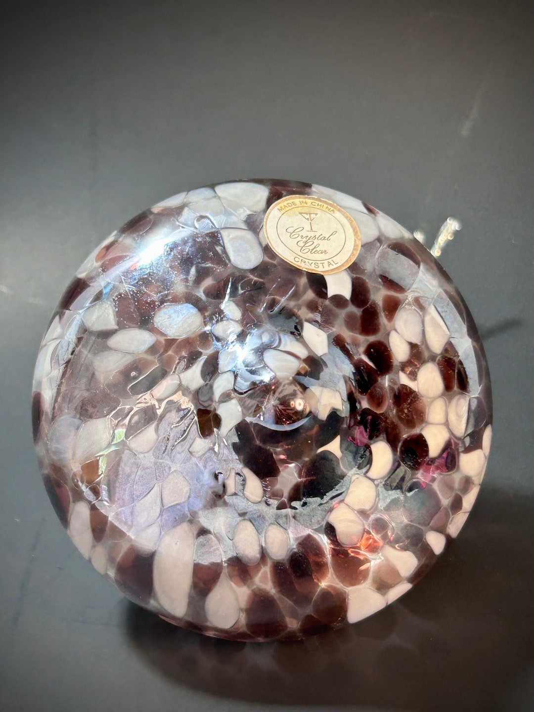 Vtg Elegant Blown Confetti Art Glass Sphere Ornament Hanging Etsy