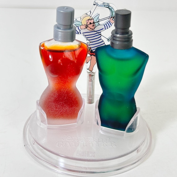 Vintage Jean Paul Gaultier Cupid Glass Perfume Bottle Set Male