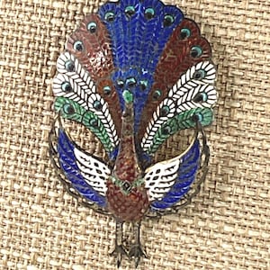 Siam Peacock Brooch - Etsy
