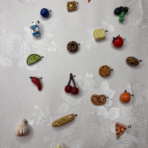 Handmade Clay Food Magnets – Cute Kitchen Fridge Decor – Custom Mini Food Gifts – Polymer Clay Magnet Set – Personalized Fridge Magnets