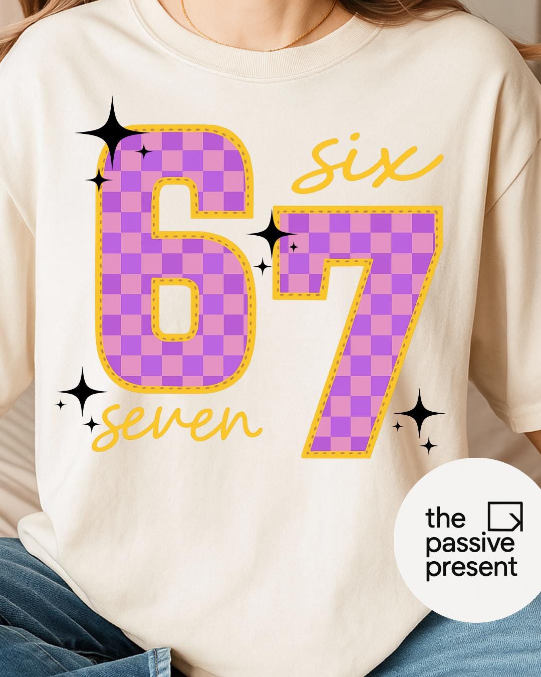 Purple & Pink Checkered 67 SVG PNG | Trendy Tiktok Digital Download ...