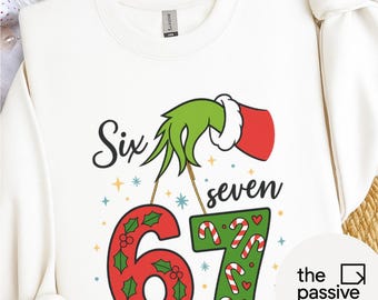 67 Christmas Wreath Digital Download | Trending TikTok 67 Design | Holiday PNG | Festive Numbers 6 and 7 Clipart | Funny Christmas Shirt