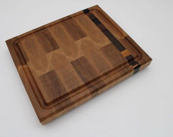 Oak Cutting Board with Exotic Wood Inlay