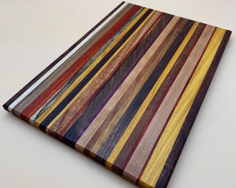 Custom Exotic Wood Edge Grain Rainbow Charcuterie Board / Serving Tray- Great Pride Gift - Wedding Gift - Housewarming Gift - Serving Tray