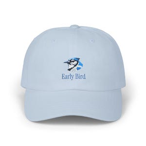 Embroidered Blue Jay Dad Hat: Cotton Birdwatcher Cap