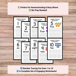 1–10 Number Tracing Workbook for Kids | Preschool & Kindergarten Printable | Early Learning Activity | PDF Digital Download