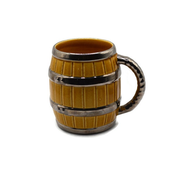 Beer Barrel Tankard Mug by Wade - Vintage Barware For Him - Suitable for Repurposing