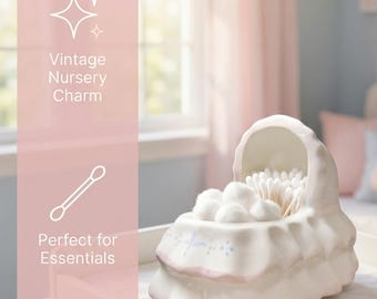 Vintage 1950s Ceramic Baby Bassinet Planter – Nursery Decor