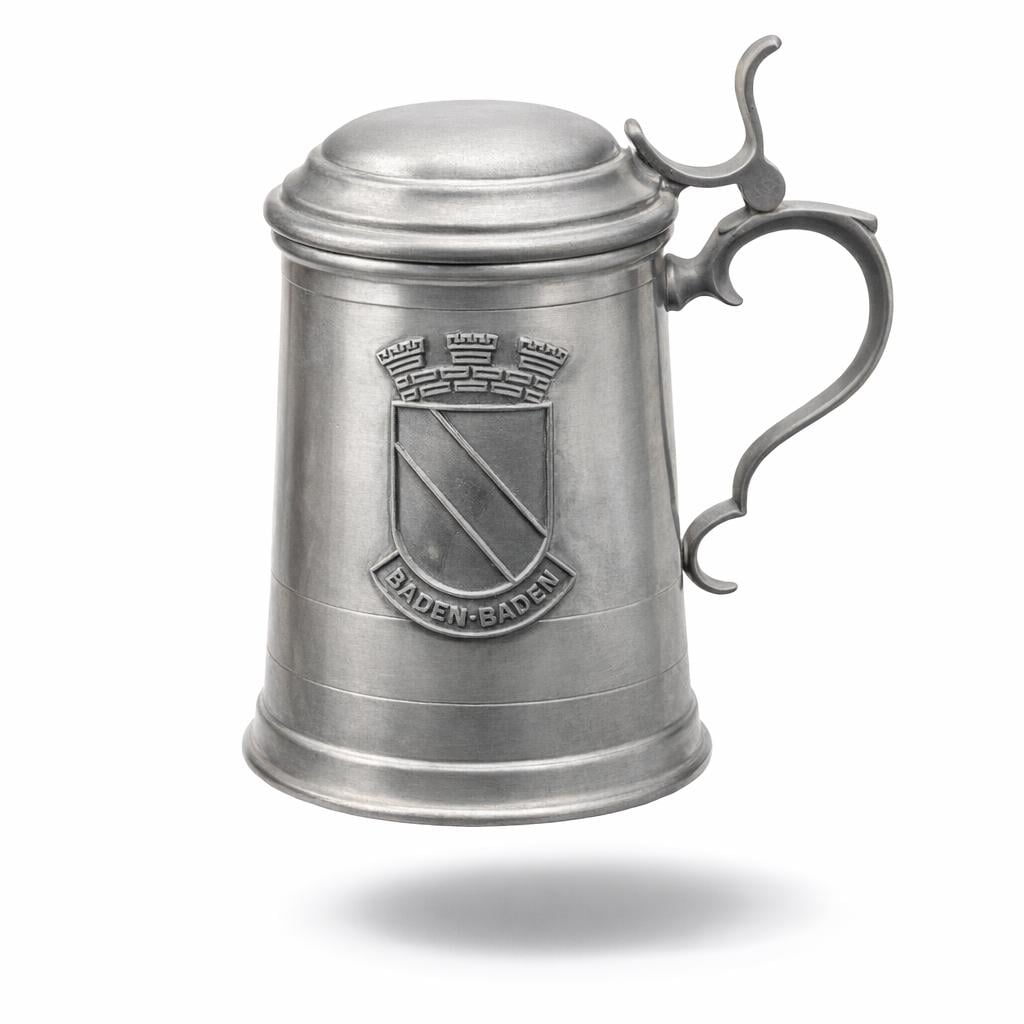 ドイツKarl Herionの純銀925S『OKサイン』ペンダント:ヴィンテージ Vintage Pewter Lidded Beer Stein - Rein Zinn 95 Percent - Baden