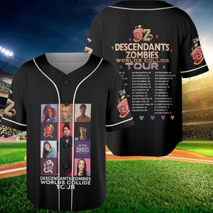 Descendants Zombies Tour Jersey Shirt, Disney Worlds Collide Tour Baseball Jersey, Joshua Colley Shirt, Kylie Cantrall Shirt
