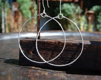 Large Sterling Silver Hoop Earrings, Handmade earrings, Hoop earrings, Circle of Stones Jewelry, Large Sterling Hoop earrings