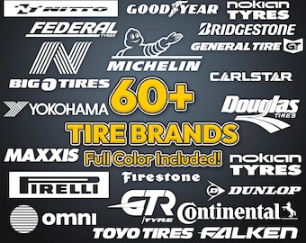Tire Brands SVG Bundle | Auto Mechanic Garage Clipart (Digital Download)