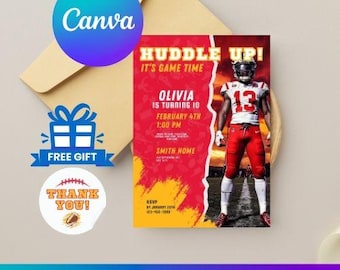 Kansas City Chiefs Geburtstagseinladung | Fußball Party Vorlage (Digitaler Download)