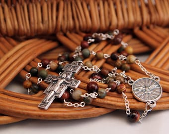 Come Holy Spirit Rosary, Red Creek Jasper and Red Tiger Eye