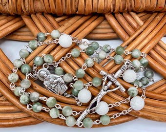 St. Jude Rosary, Peace Jade and Lava Stone