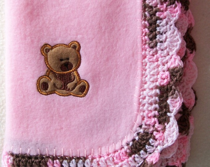 Pink Fleece Baby Blanket Shower Gift Etsy