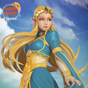 Elven Princess in Blue Dress - High-Quality Resin Figure