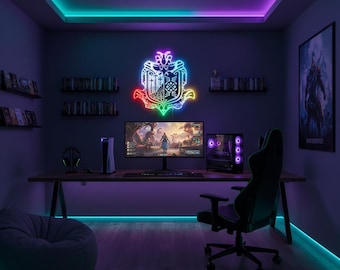 Podświetlany znak LED Monster Hunter World, dekoracja pokoju gier LED w wielu kolorach, wyjątkowy świecący prezent
