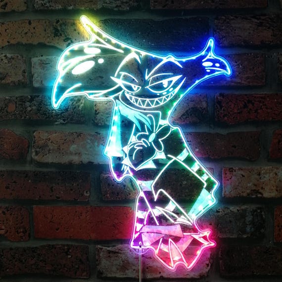 Hazbin Hotel Angel Dust Light up LED Sign , LED Game Room Decor
