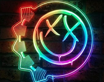 Blink 182 Light Up LED-Schild, LED-Spielzimmerdekor, Blink 182 Musikzimmer-Wandleuchte mit mehreren Farben, einzigartiger leuchtender Charme-Geschenk
