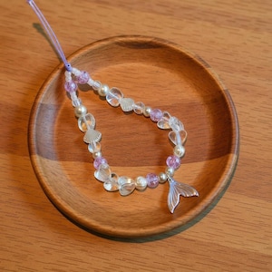 Abalorio para teléfono con cuentas moradas inspirado en la canción de la sirena de Rafayel, regalo de cosplay de Love Deepspace para ella