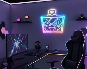 Hazbin Hotel Vox Light Up LED Sign , LED Game Room Decor with multi colors, Unique Glowing Charm Gift