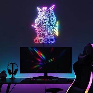 VOLTRON Light Up LED Sign , LED Game Room Decor with multi colors, Unique Glowing Charm Gift