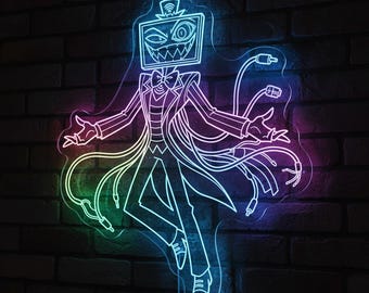 Hazbin Hotel Dress Up Vox Light Up LED Sign, LED Game Room Decor with multi colors, Unique Glowing Charm Gift