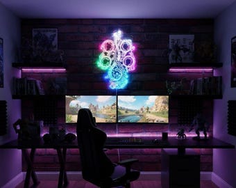 Monster Hunter Wilds Light Up LED Sign , LED Game Room Decor with multi colors, Unique Glowing Charm Gift