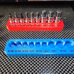 HARBOR FREIGHT SAE 9 Piece Hex Socket Set Holder 1/2in + 3/8in Drive #67884