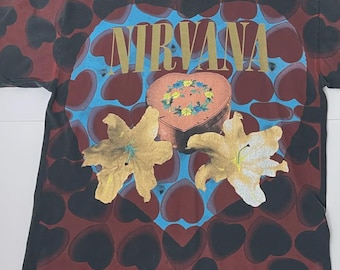 Nirvana Heart Shaped Box 1993 Vintage Concert T Shirt XL Original