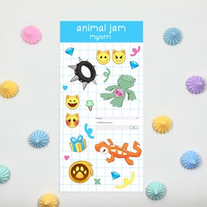 Animal Jam Matte Sticker Bogen