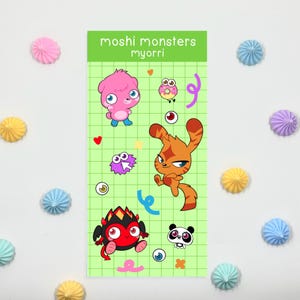 Feuille d'autocollants mate Monstres Moshi