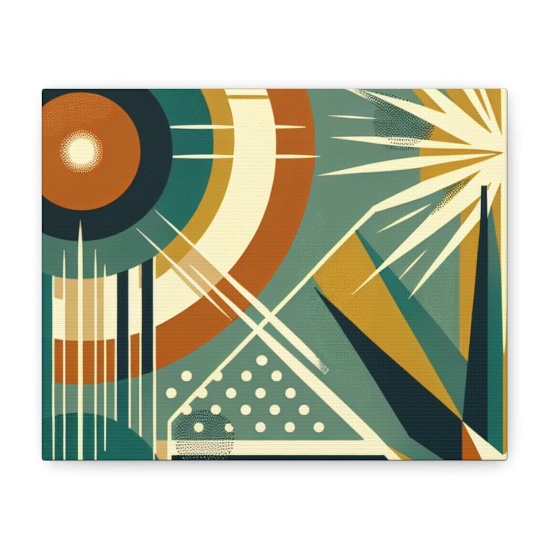 Geometric Mid Century Art Canvas Wall Decor, Vintage Home Art, Mid ...